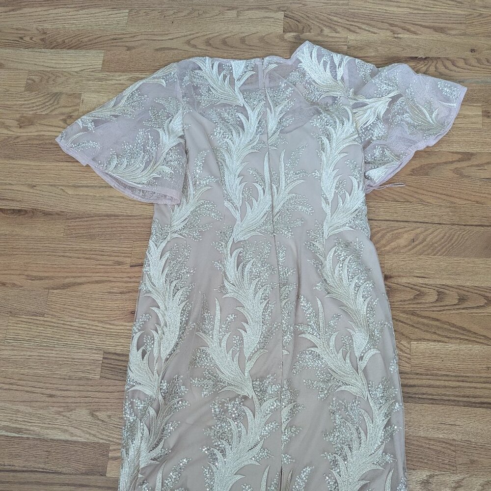 Adrianna Papell Women's Sequin Embroidery Midi Dress